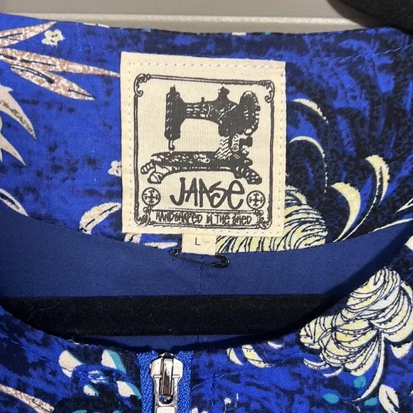 Jaase Boho Floral Cropped Blue Zipper Jacket EUC - Picture 2 of 10